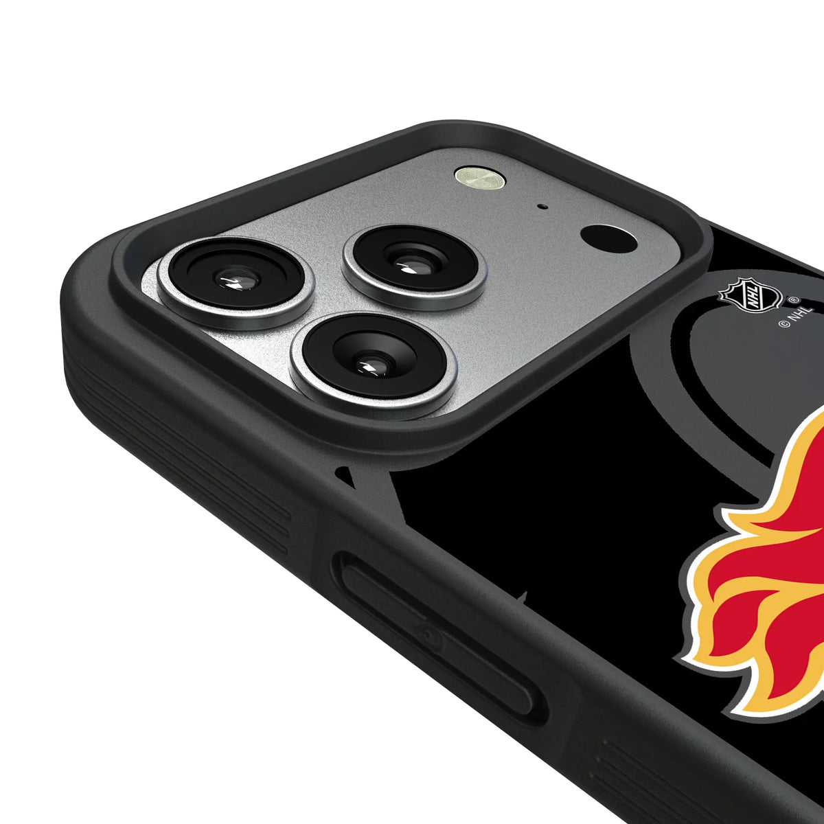 Calgary Flames Monocolor Tilt iPhone Bump Phone Case for Apple iPhone - Detail#Device_iPhone 17 Pro