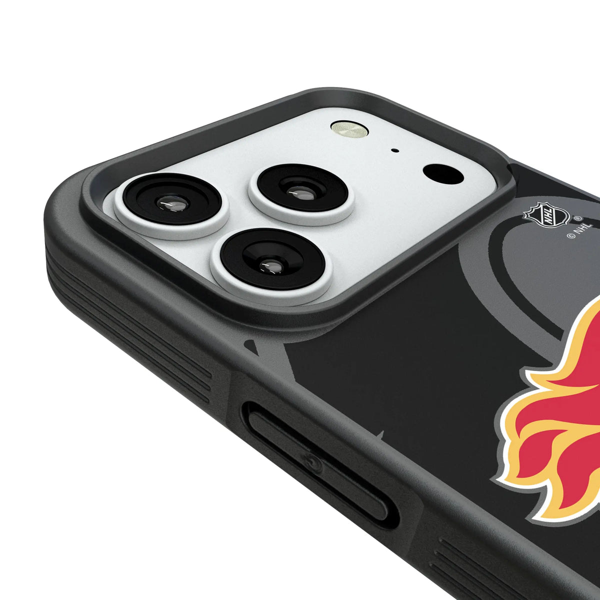 Calgary Flames Monocolor Tilt iPhone Bump Phone Case for Apple iPhone - Detail#Device_iPhone 18 Pro
