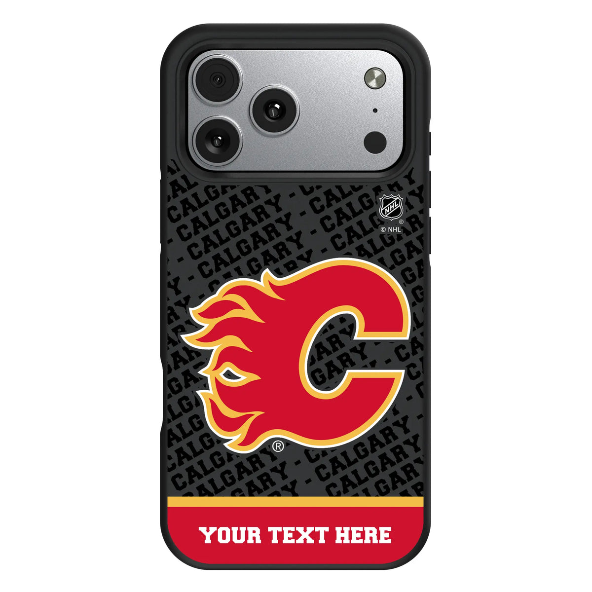 Calgary Flames Personalized EndZone Plus iPhone Bump Phone Case for Apple iPhone#Device_iPhone 17 Pro Max