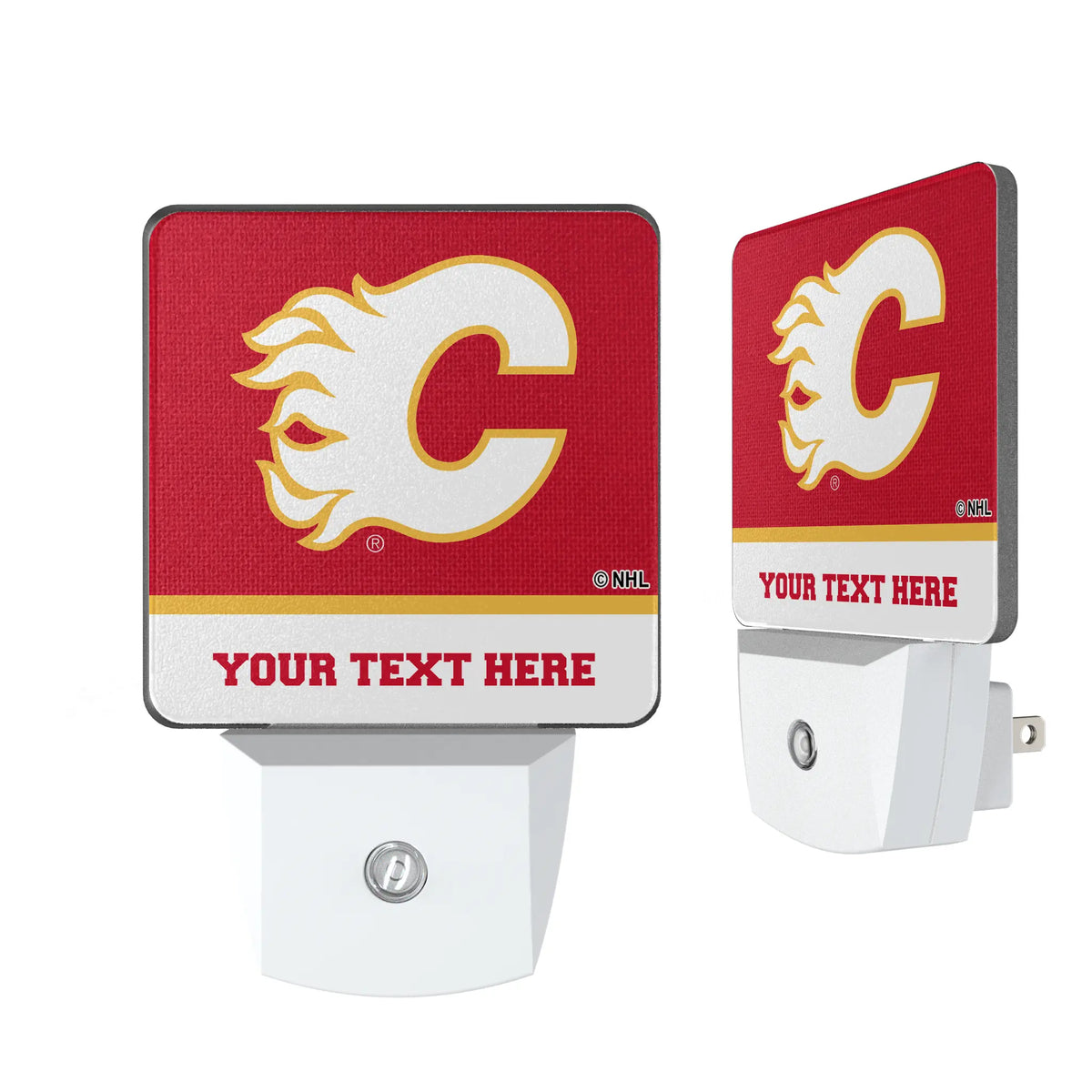 Calgary Flames Personalized Endzone Solid Night Light 2-Pack