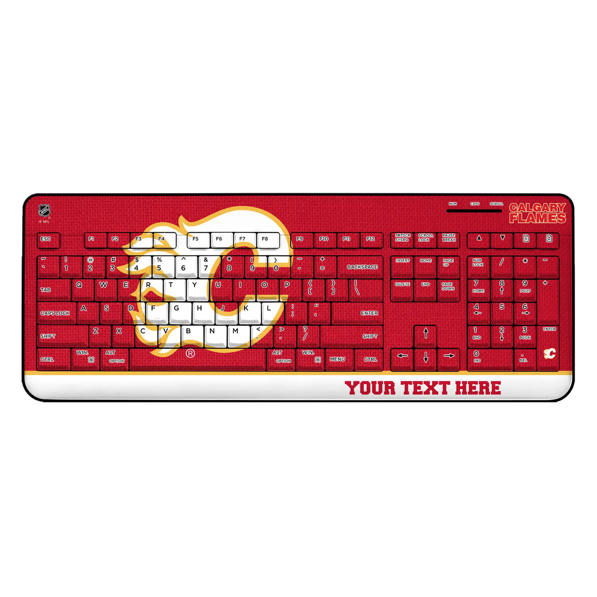 Calgary Flames Personalized Endzone Solid Wireless USB Keyboard