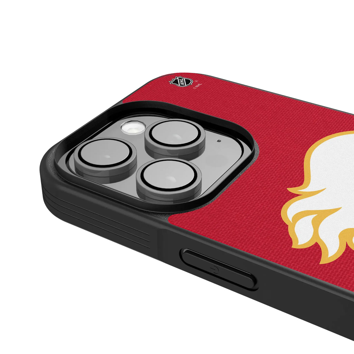 Calgary Flames Personalized Stripe iPhone Bump Phone Case for Apple iPhone - Detail