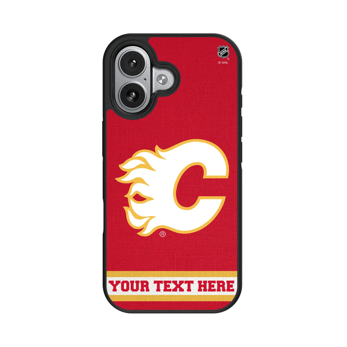 Calgary Flames Personalized Stripe iPhone Bump Phone Case for Apple iPhone#Device_iPhone 17