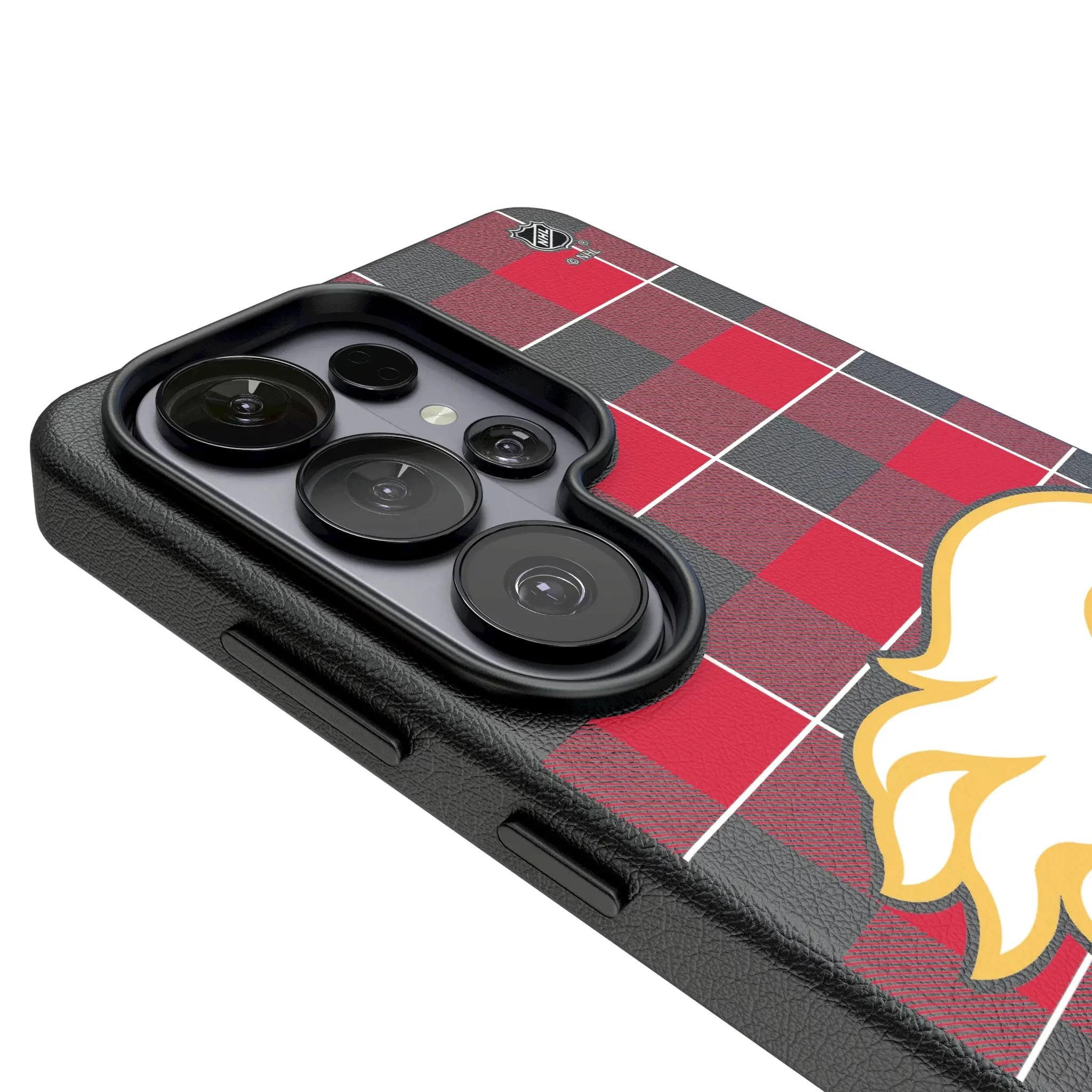 Calgary Flames Plaid Galaxy MagSafe Compatible Phone Case for Samsung Galaxy - Detail#Device_Galaxy S26 Ultra