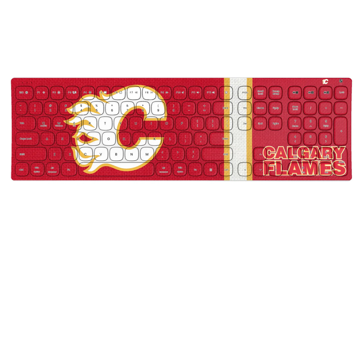 Calgary Flames Stripe KKB605 Curved Wireless Keyboard