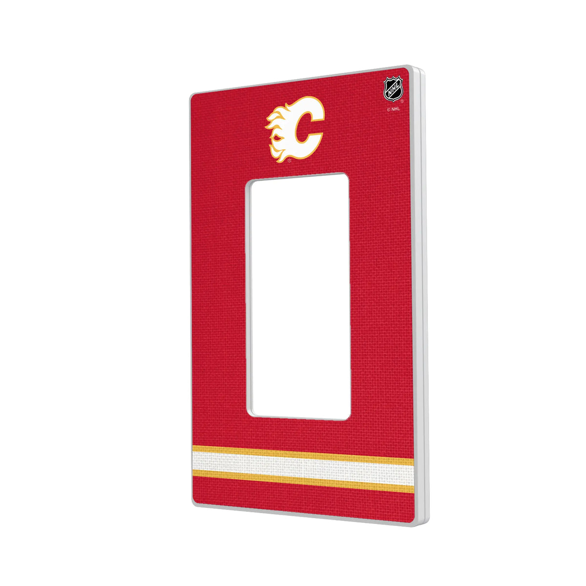 Calgary Flames Stripe Hidden-Screw Light Switch Plate#Style_Single Rocker