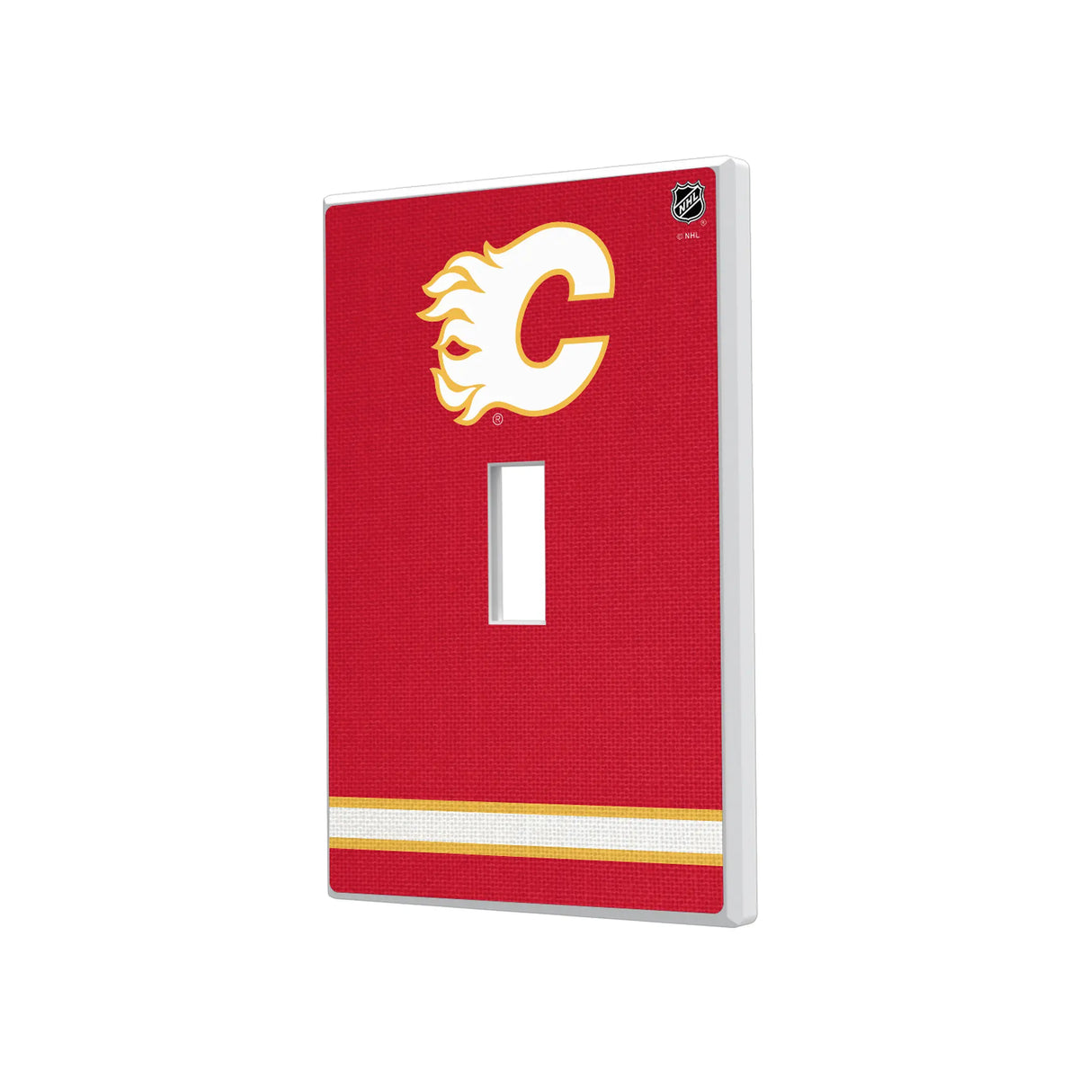 Calgary Flames Stripe Hidden-Screw Light Switch Plate#Style_Single Toggle