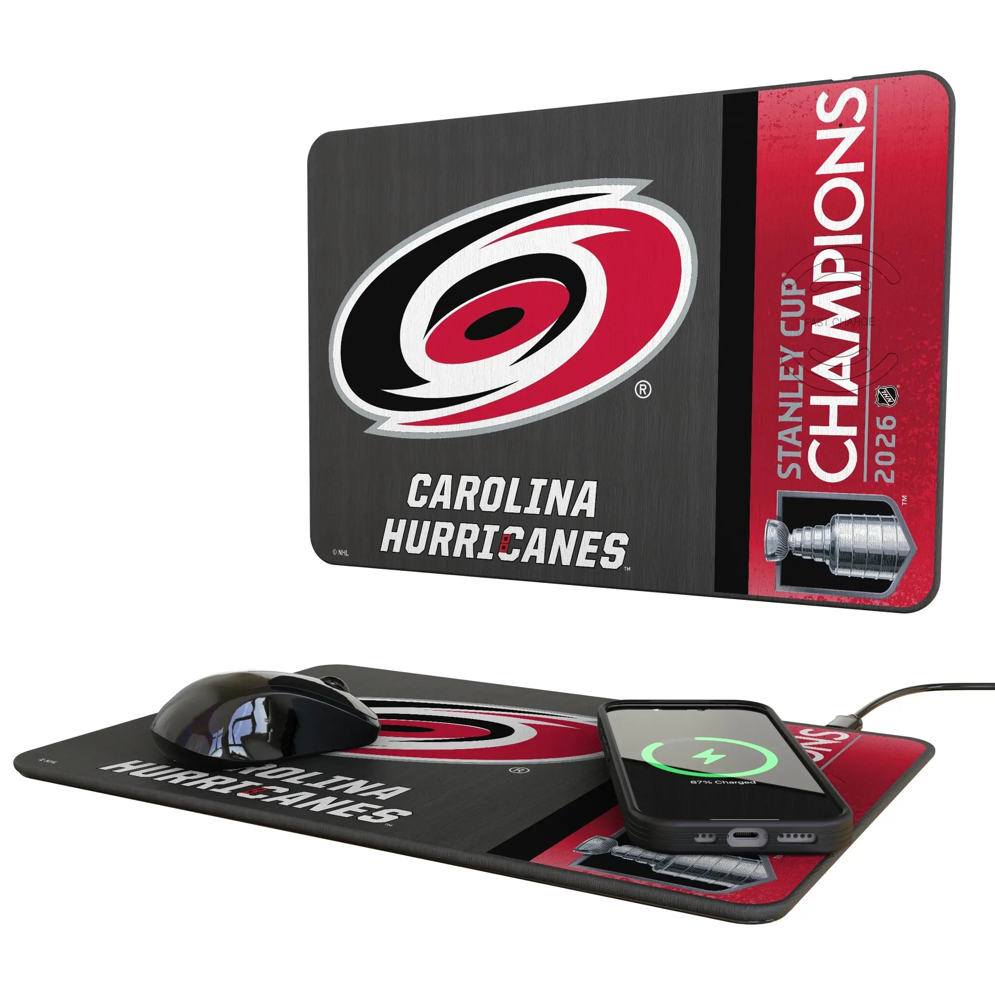 Carolina Hurricanes 2026 Stanley Cup 15-Watt Wireless Charger and Mouse Pad