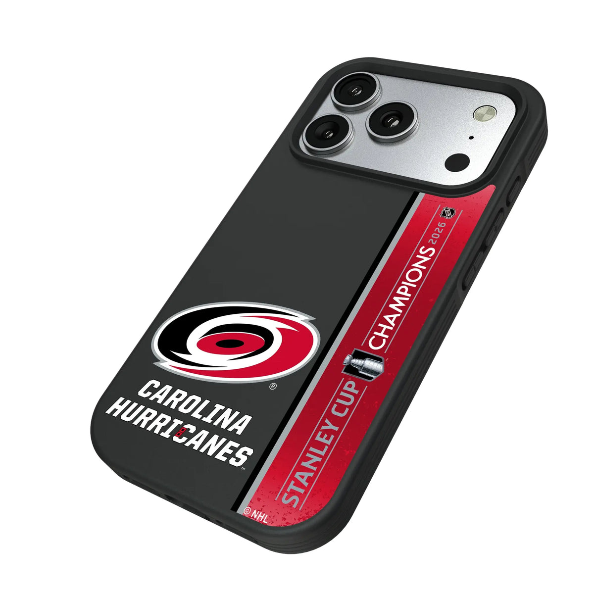Carolina Hurricanes 2026 Stanley Cup iPhone Bump Phone Case for Apple iPhone - Isometric View#Device_iPhone 17 Pro