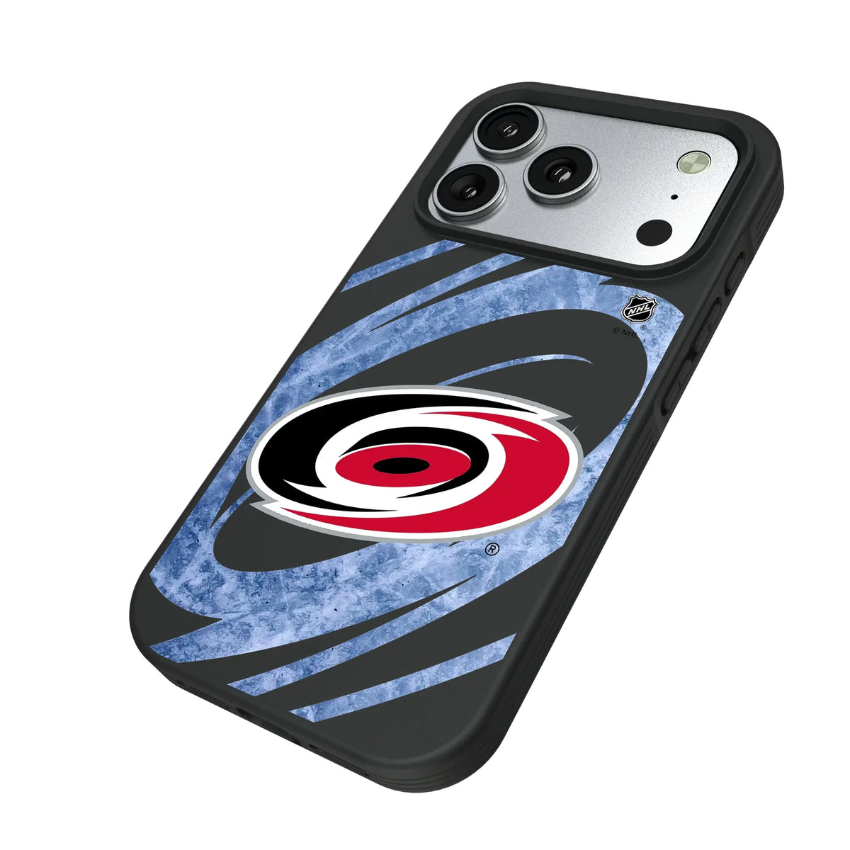 Carolina Hurricanes Ice Tilt iPhone Bump Phone Case for Apple iPhone - Isometric View#Device_iPhone 17 Pro