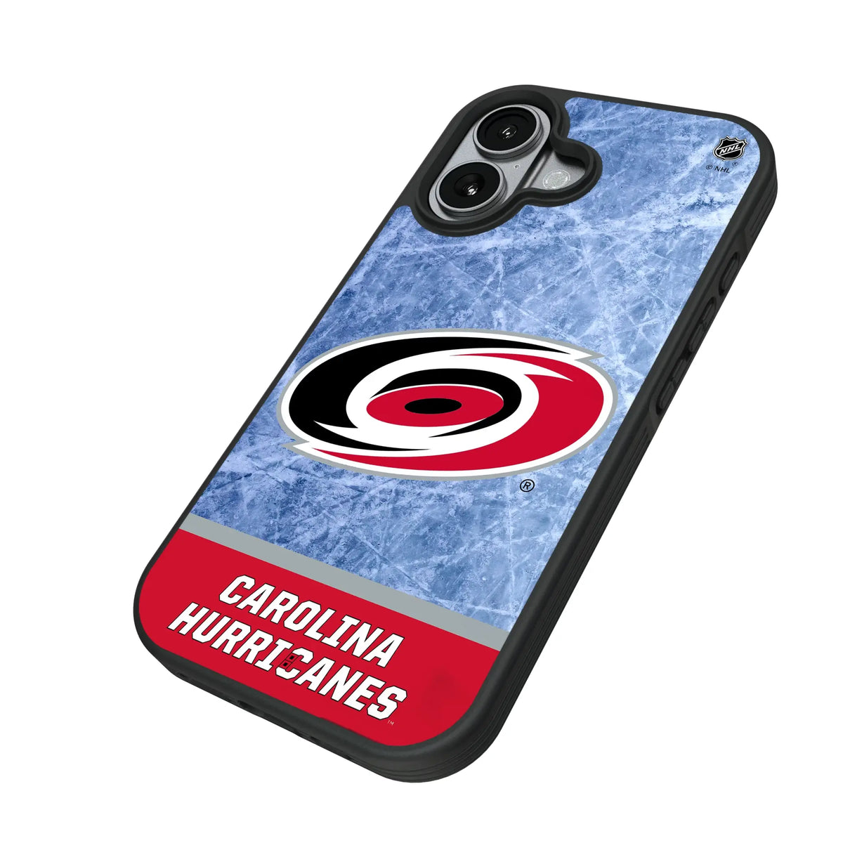 Carolina Hurricanes Ice Wordmark iPhone Bump Phone Case for Apple iPhone - Isometric View#Device_iPhone 17