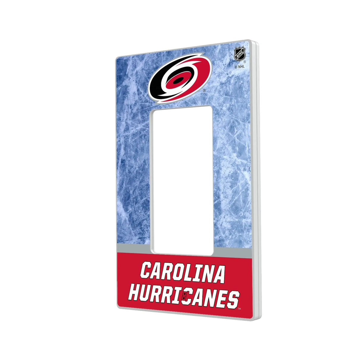 Carolina Hurricanes Ice Wordmark Hidden-Screw Light Switch Plate#Style_Single Rocker