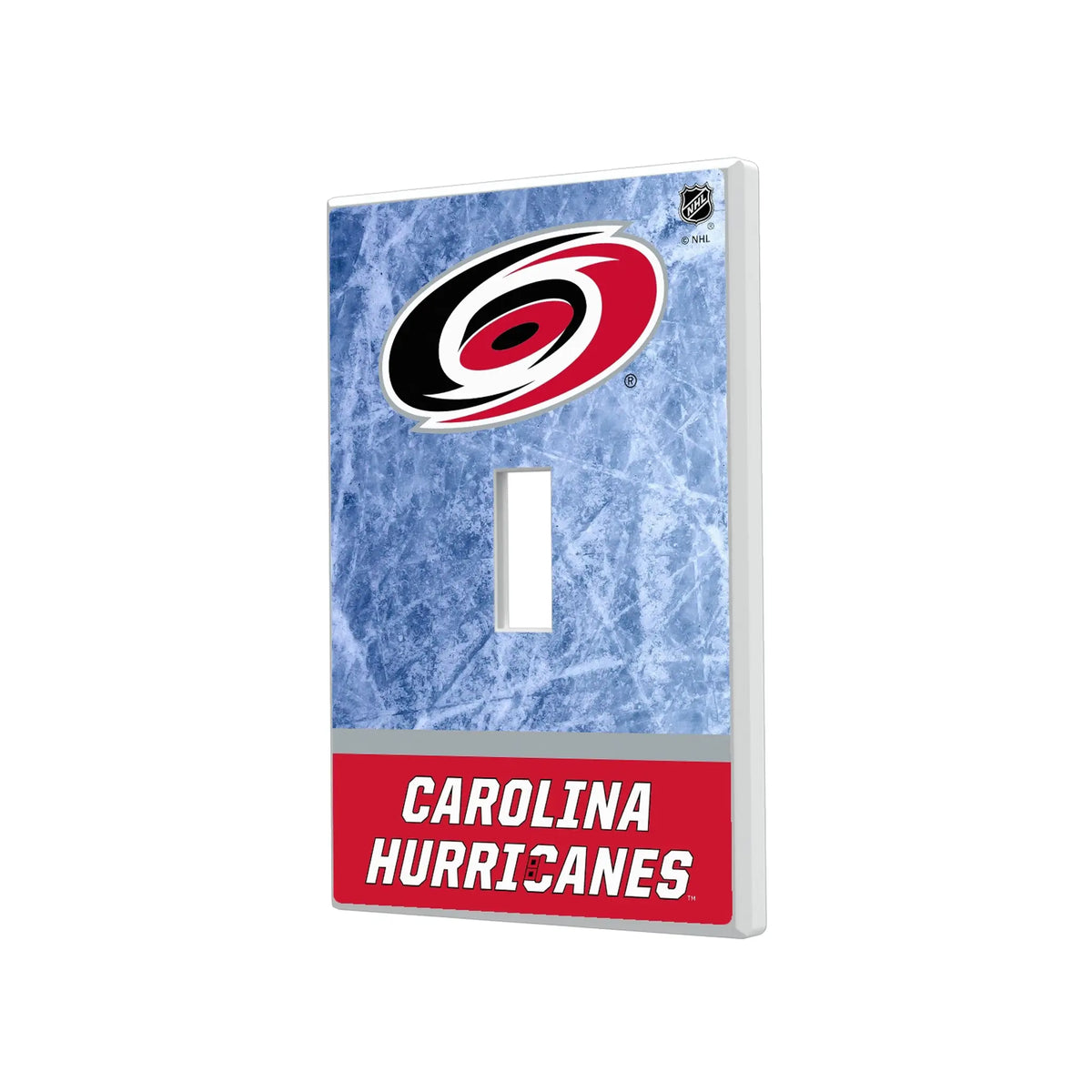 Carolina Hurricanes Ice Wordmark Hidden-Screw Light Switch Plate#Style_Single Toggle