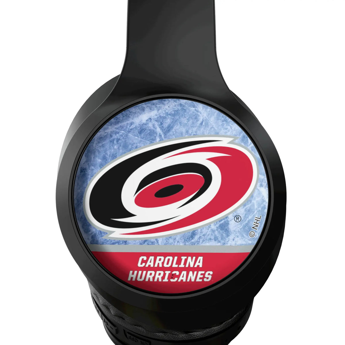 Carolina Hurricanes Ice Wordmark Wireless Over-Ear Headphones With Case - Detail
