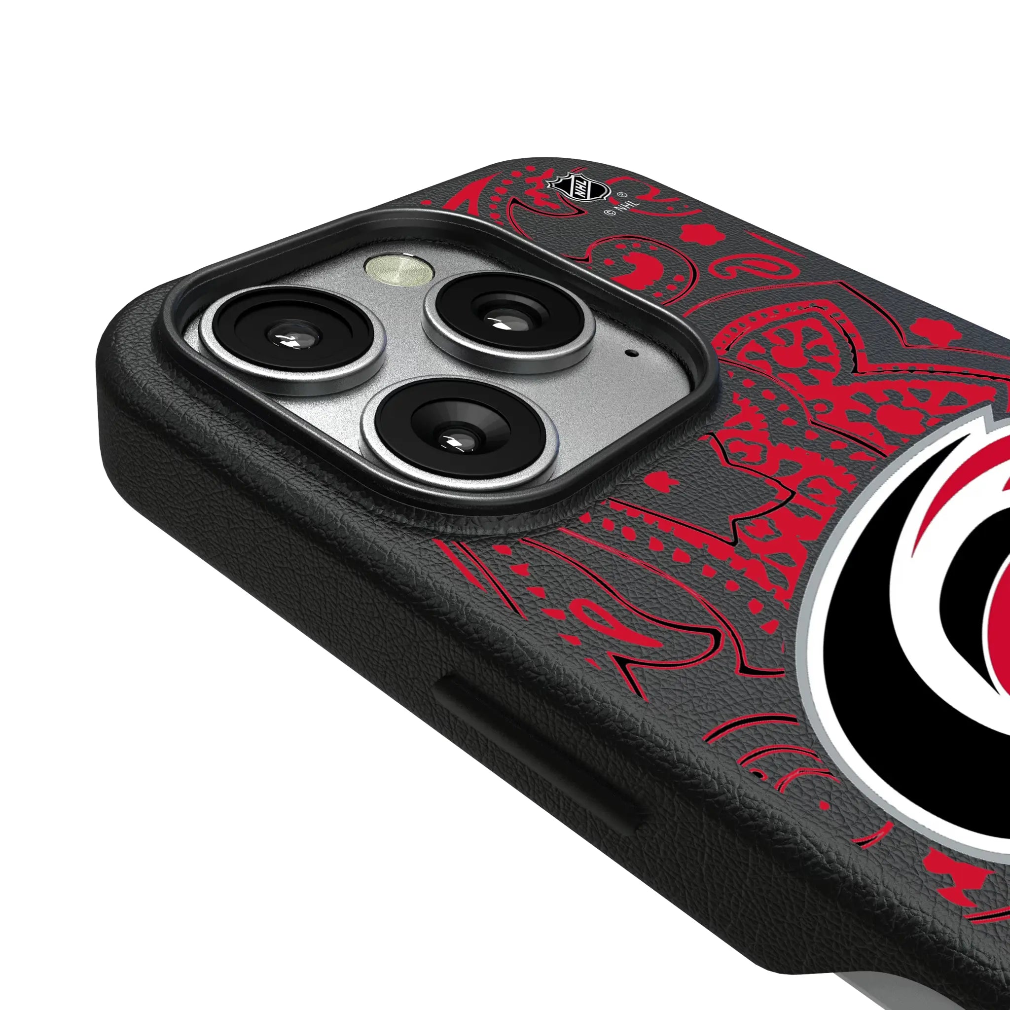 Carolina Hurricanes Paisley iPhone MagSafe Compatible Phone Case for Apple iPhone - Detail