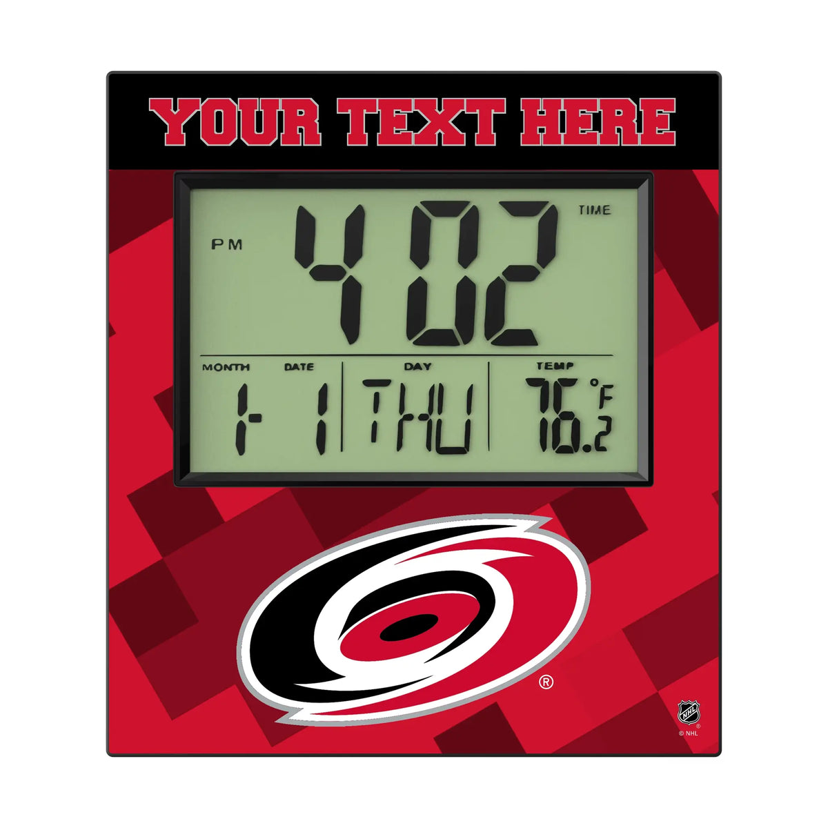 Carolina Hurricanes Personalized Color Block Wall Clock