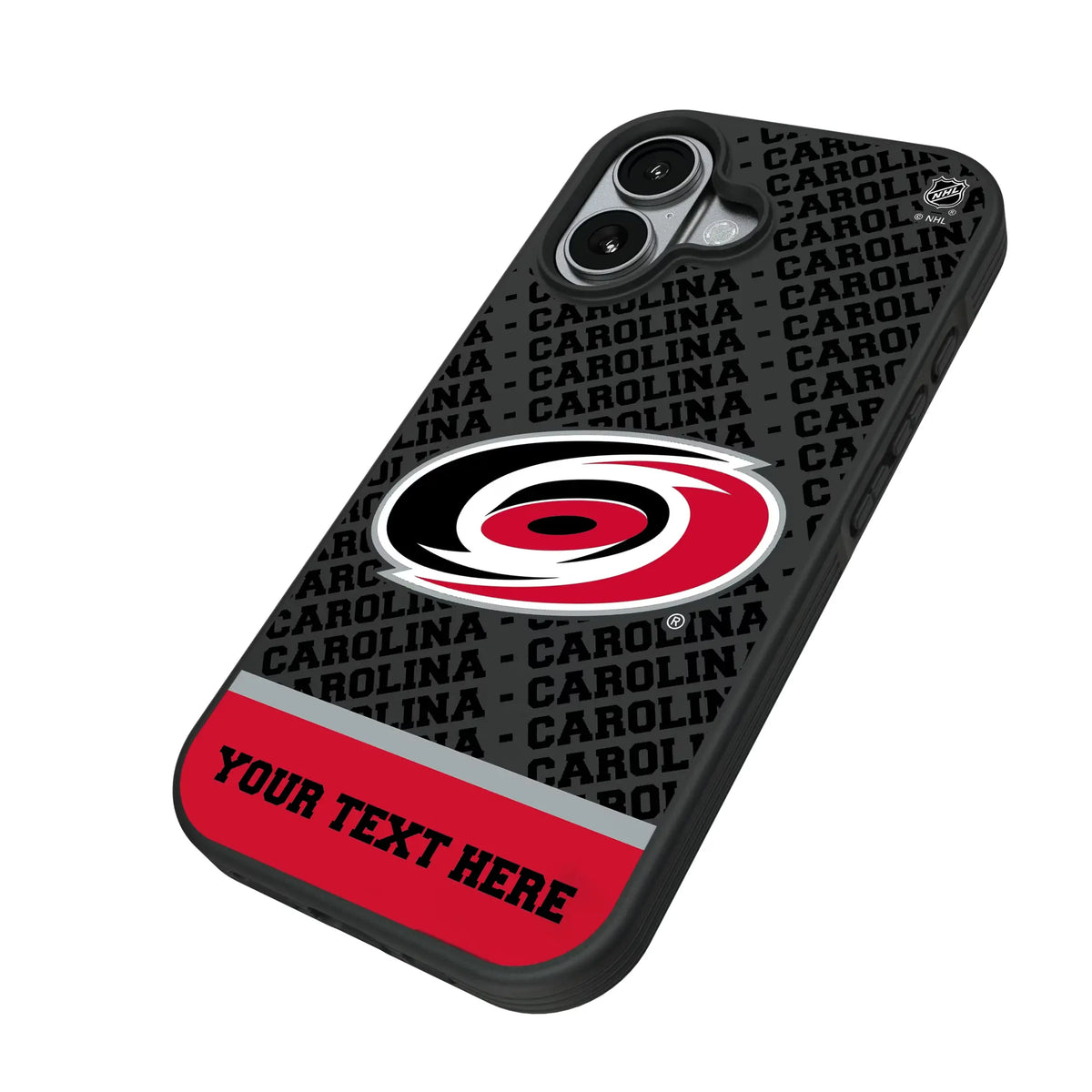 Carolina Hurricanes Personalized EndZone Plus iPhone Bump Phone Case for Apple iPhone - Isometric View#Device_iPhone 17