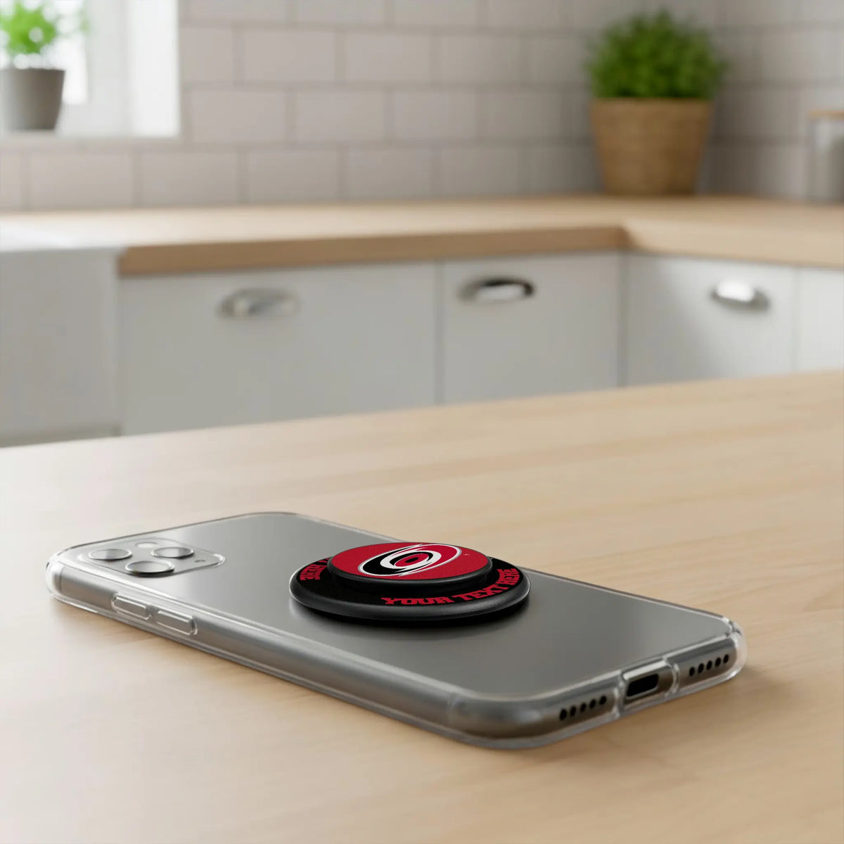 Carolina Hurricanes Personalized Endzone Solid Popsockets Round Magnetic - Lifestyle
