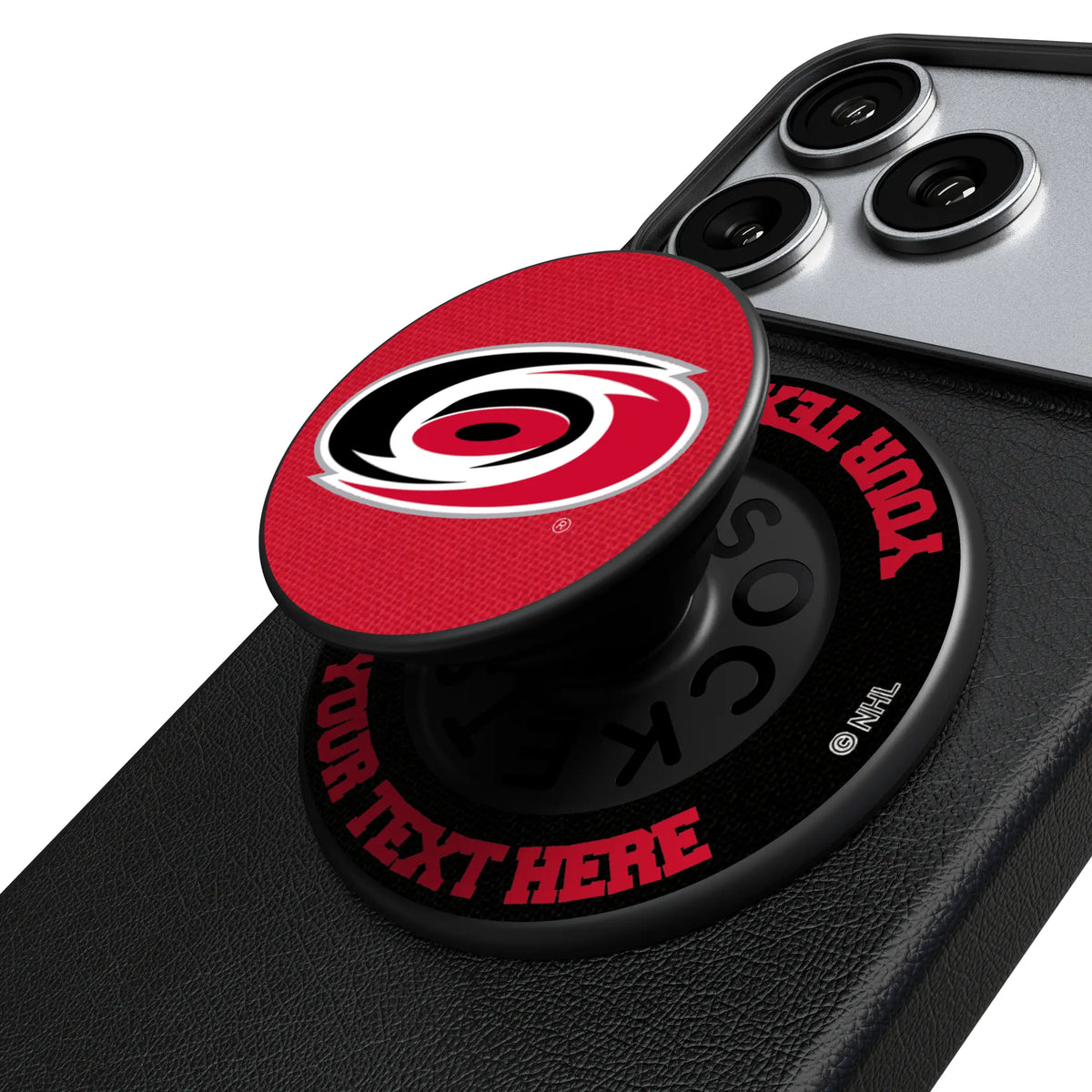 Carolina Hurricanes Personalized Endzone Solid Popsockets Round Magnetic