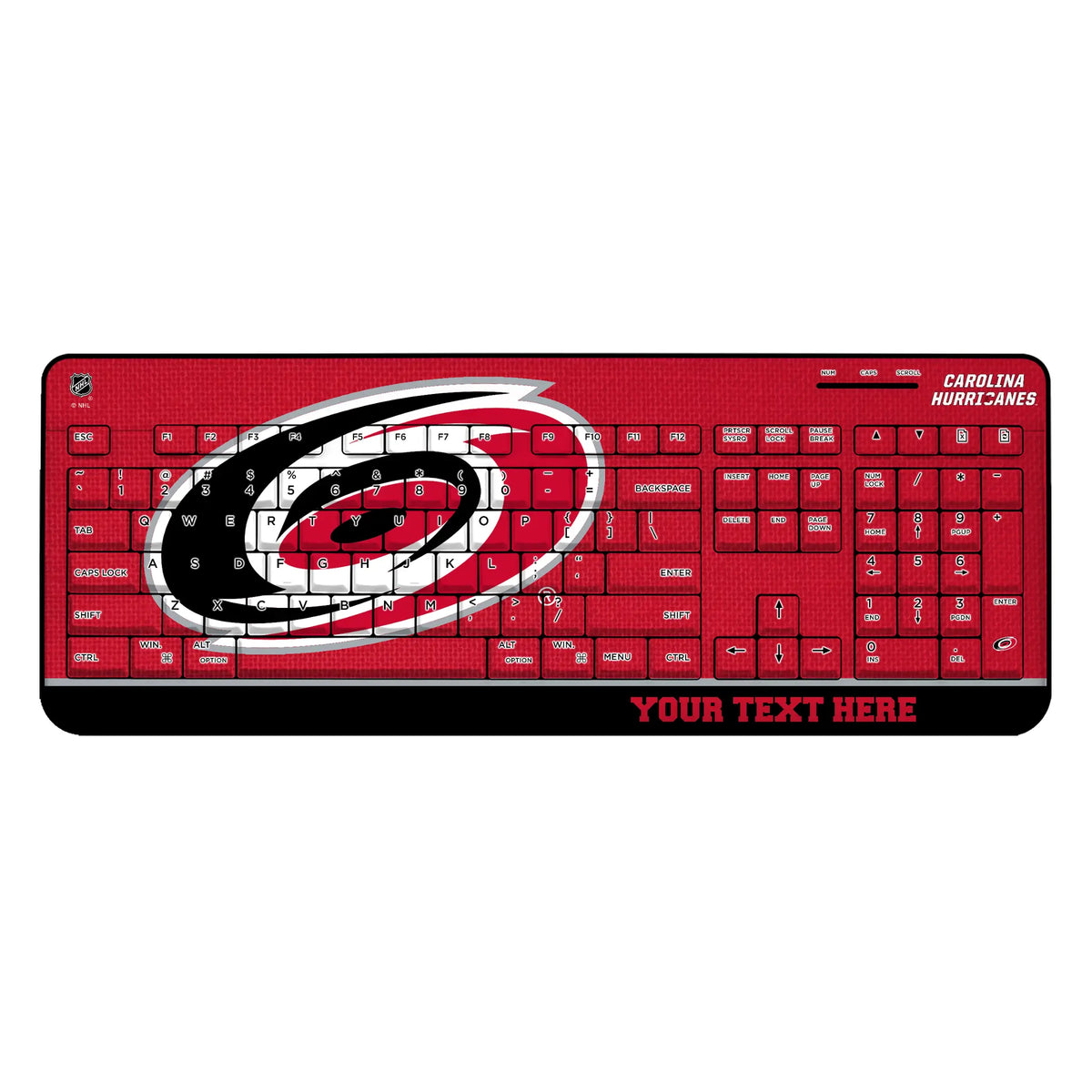 Carolina Hurricanes Personalized Endzone Solid Wireless USB Keyboard
