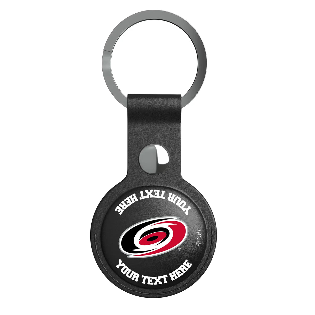 Carolina Hurricanes Personalized Insignia AirTag Black Airtag Holder