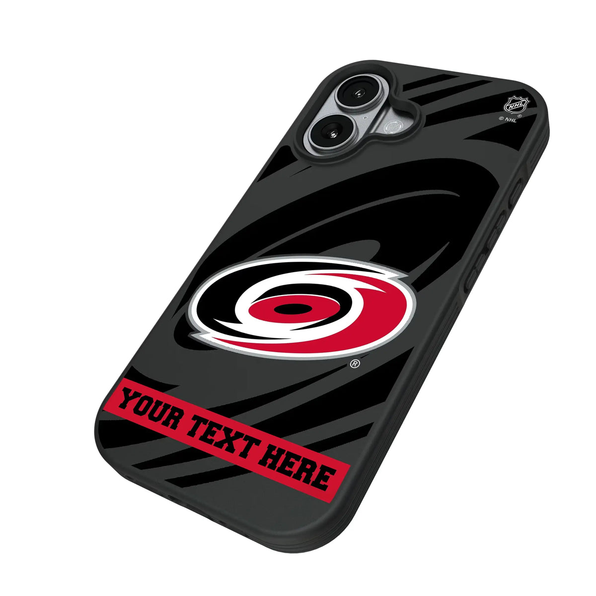 Carolina Hurricanes Personalized Tilt iPhone Bump Phone Case for Apple iPhone - Isometric View#Device_iPhone 17