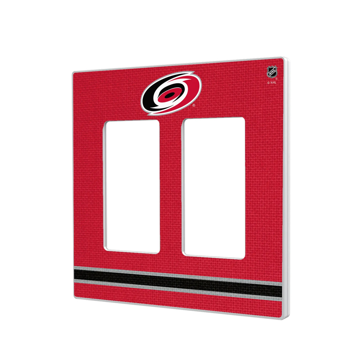 Carolina Hurricanes Stripe Hidden-Screw Light Switch Plate#Style_Double Rocker