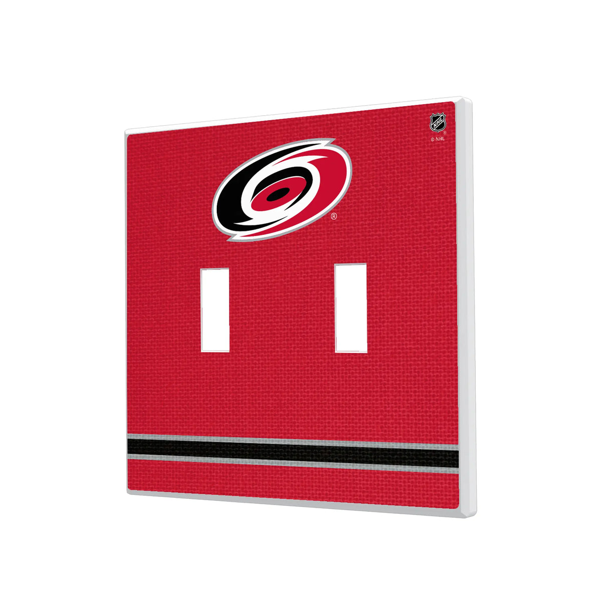 Carolina Hurricanes Stripe Hidden-Screw Light Switch Plate#Style_Double Toggle