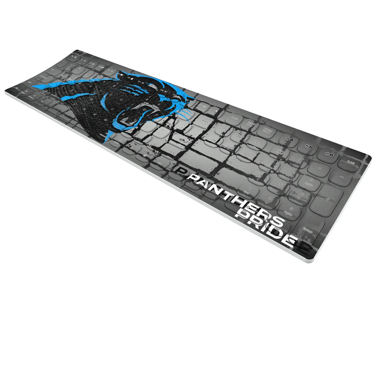 Carolina Panthers Brick KKB605 Curved Wireless Keyboard - Isometric View