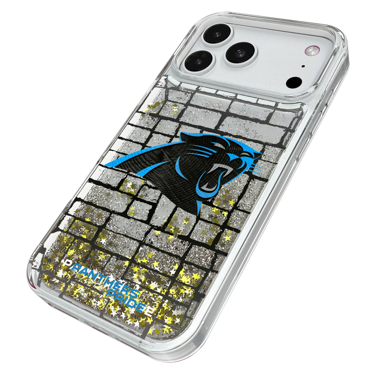 Carolina Panthers Brick iPhone Glitter Phone Case for Apple iPhone - Isometric View#Device_iPhone 18 Pro Max