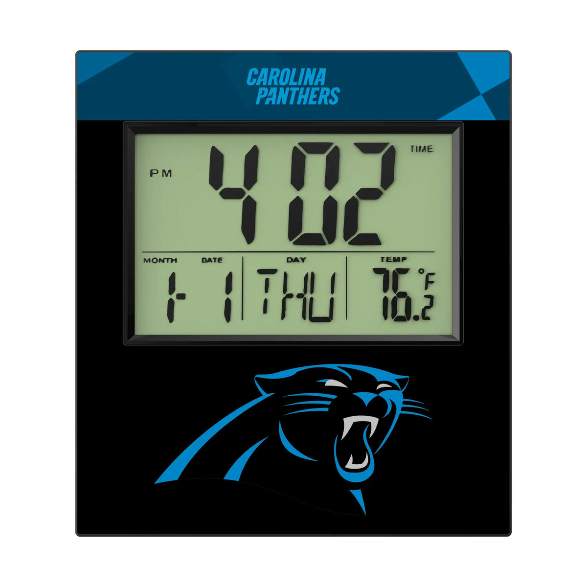Carolina Panthers Color Block Wall Clock