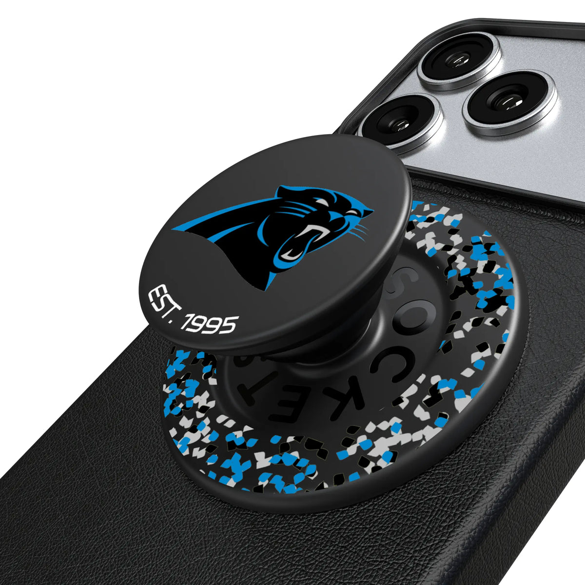 Carolina Panthers Confetti Popsockets Round Magnetic
