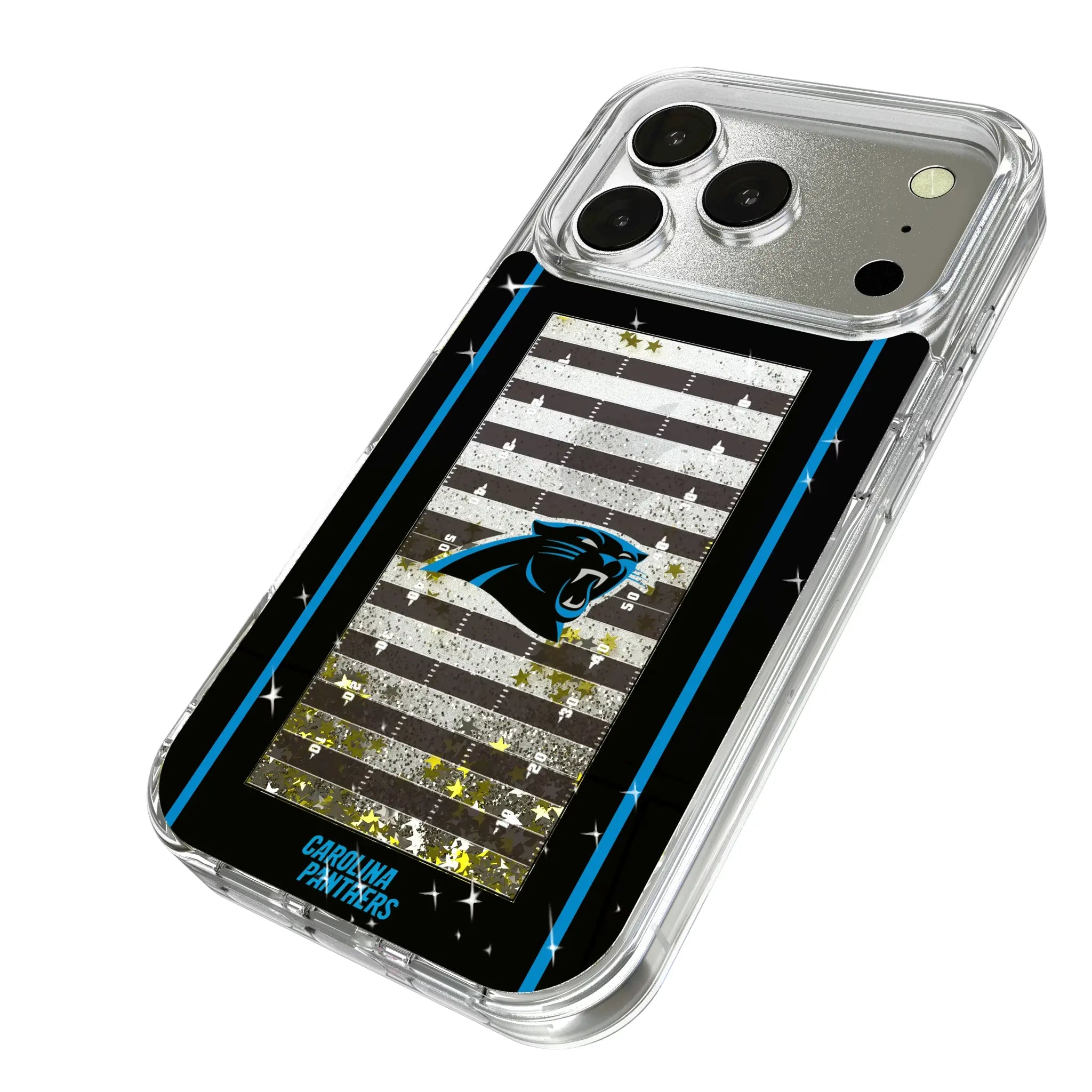 Carolina Panthers Field iPhone Glitter Phone Case for Apple iPhone - Isometric View