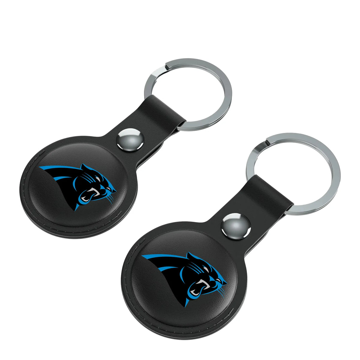 Carolina Panthers Insignia AirTag Black Airtag Holder 2-Pack - Isometric View