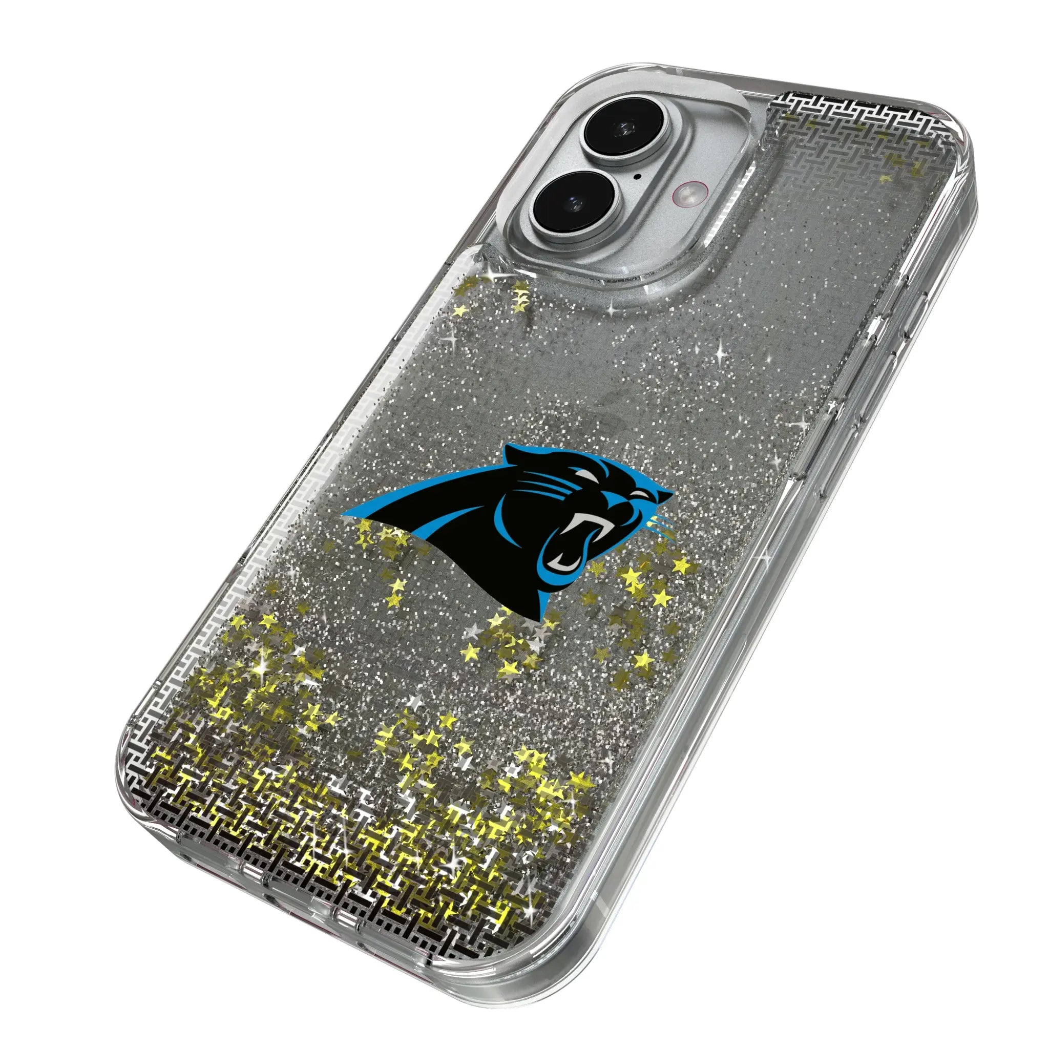 Carolina Panthers Linen iPhone Glitter Phone Case for Apple iPhone - Isometric View