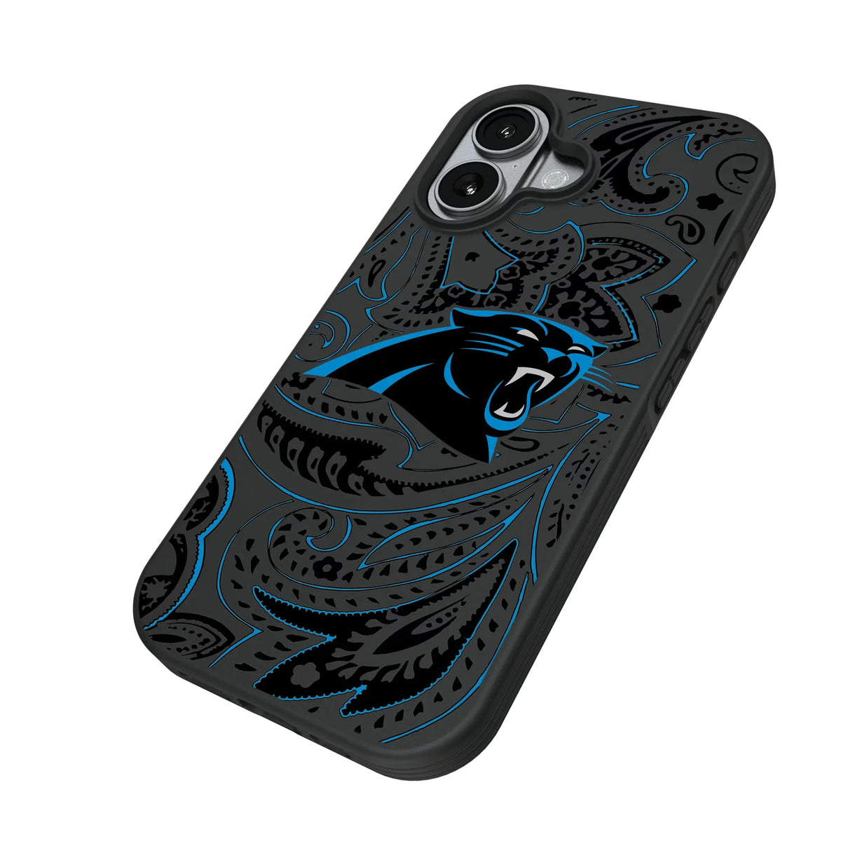 Carolina Panthers Paisley iPhone Bump Phone Case for Apple iPhone - Isometric View#Device_iPhone 17
