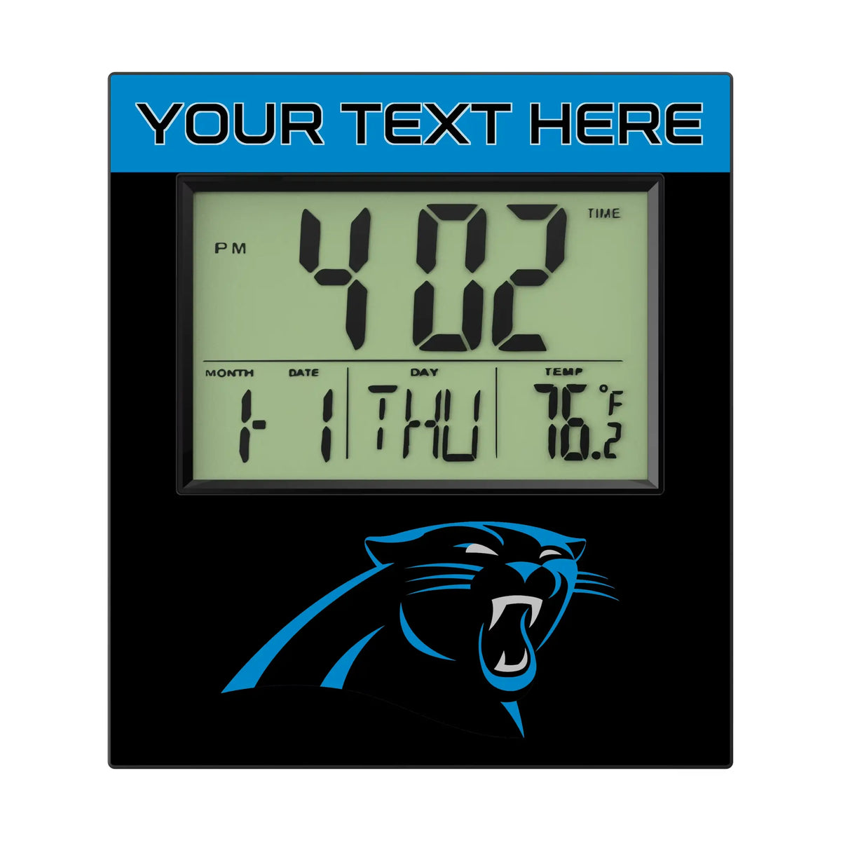 Carolina Panthers Personalized Color Block Wall Clock