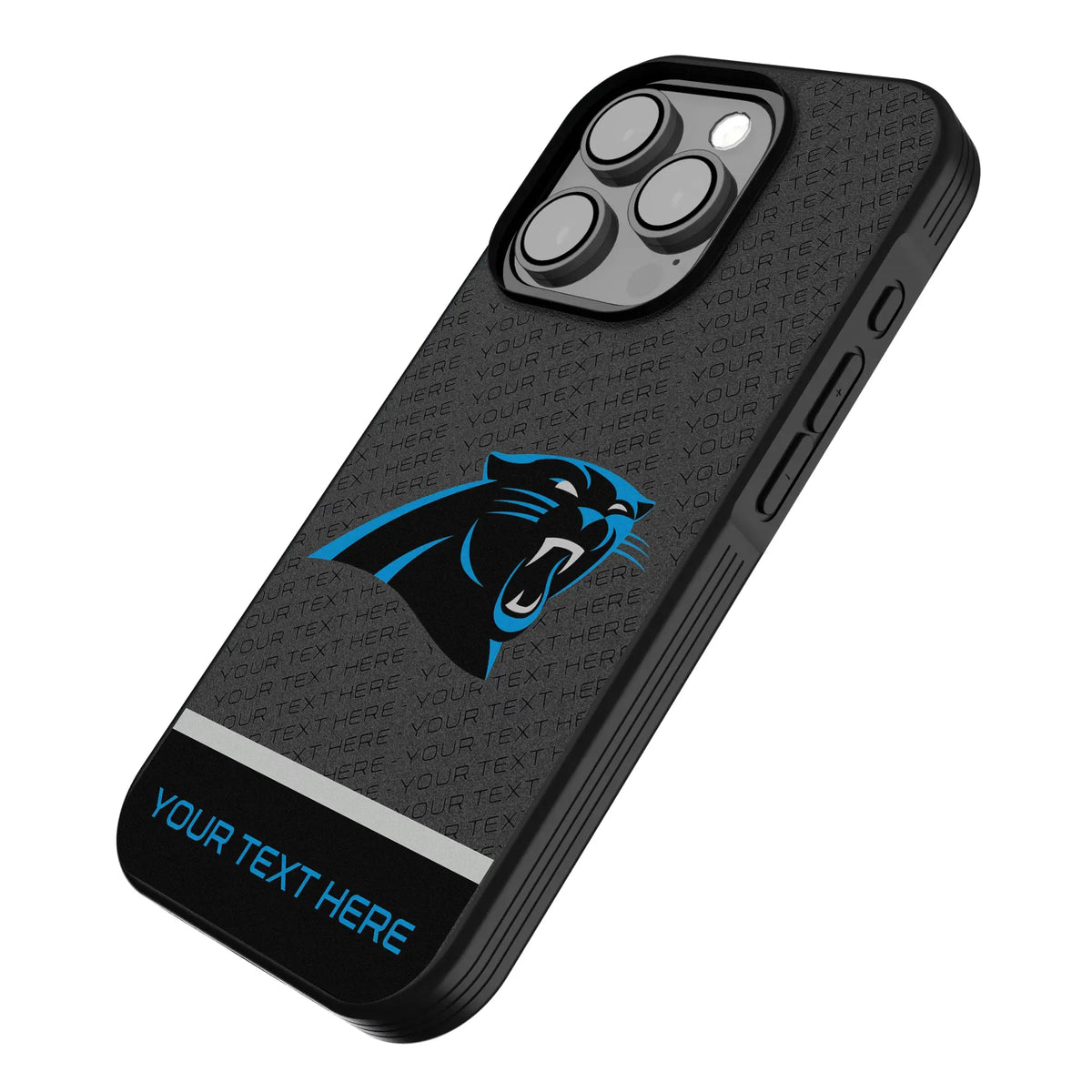 Carolina Panthers Personalized EndZone Plus iPhone Bump Phone Case for Apple iPhone - Isometric View