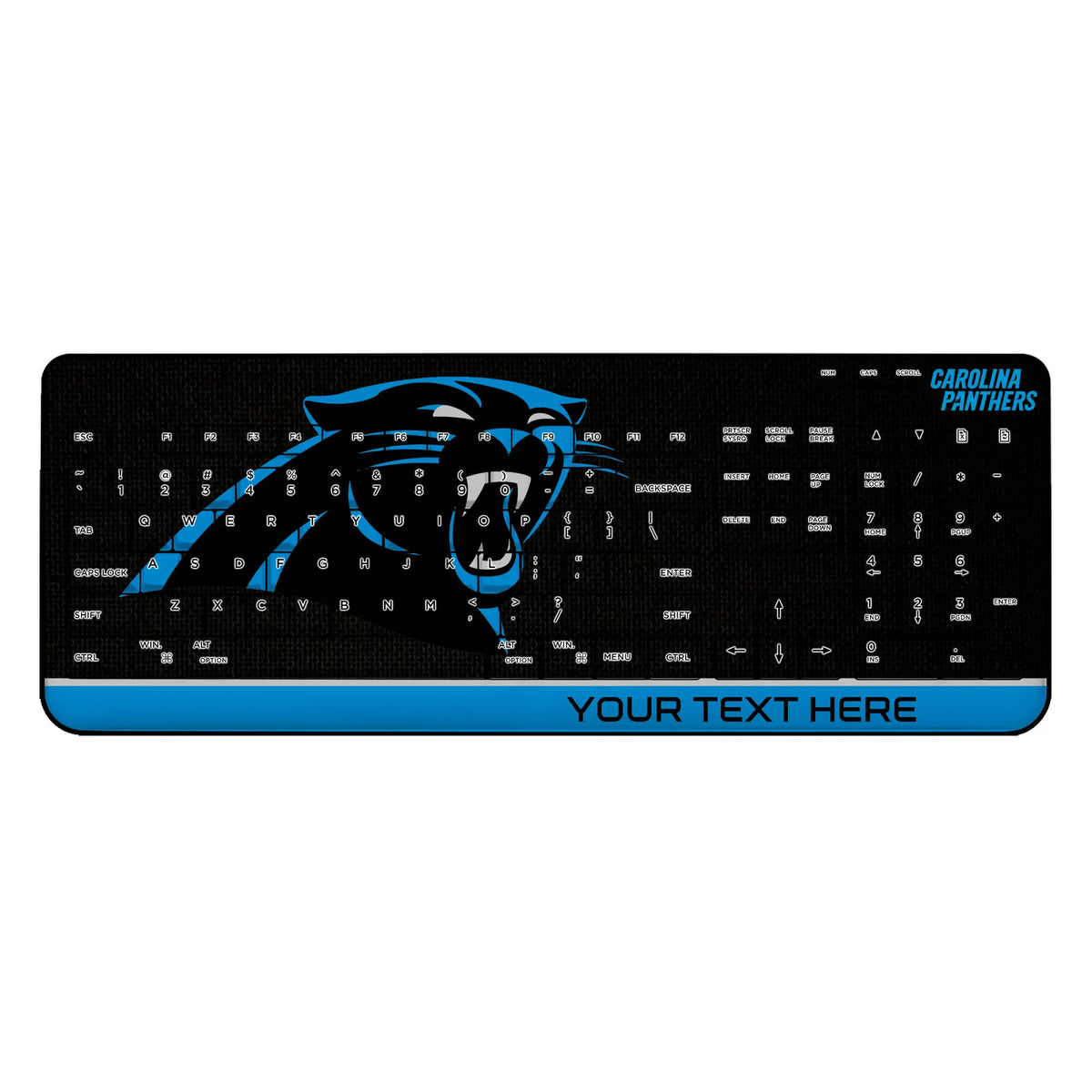 Carolina Panthers Personalized Endzone Solid Wireless USB Keyboard
