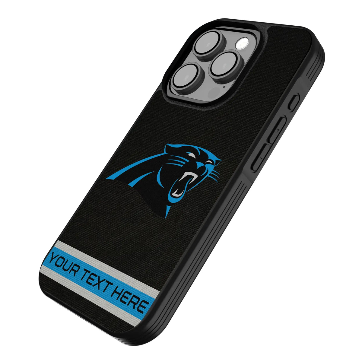 Carolina Panthers Personalized Stripe iPhone Bump Phone Case for Apple iPhone - Isometric View