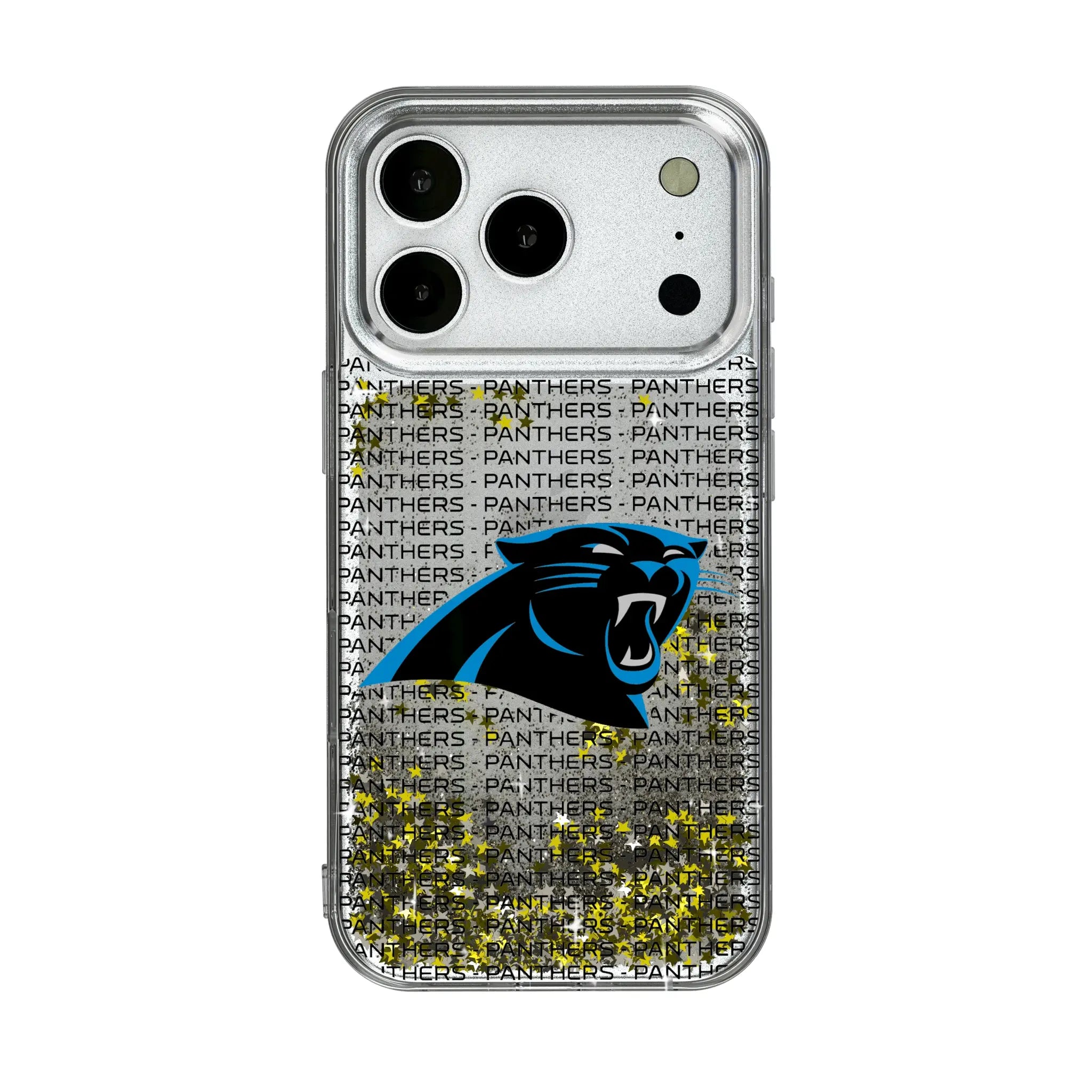 Carolina Panthers Text Backdrop iPhone Glitter Phone Case for Apple iPhone