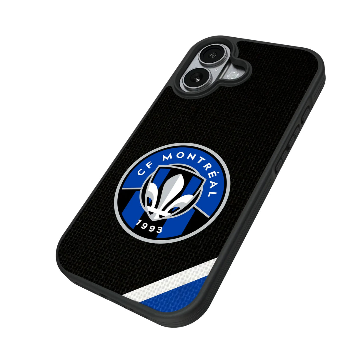 CF Montreal Diagonal Stripe iPhone Bump Phone Case for Apple iPhone - Isometric View#Device_iPhone 17