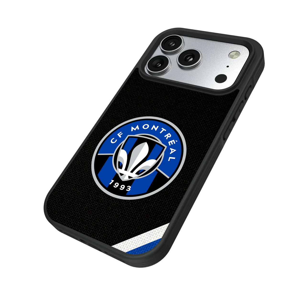 CF Montreal Diagonal Stripe iPhone Bump Phone Case for Apple iPhone - Isometric View#Device_iPhone 17 Pro
