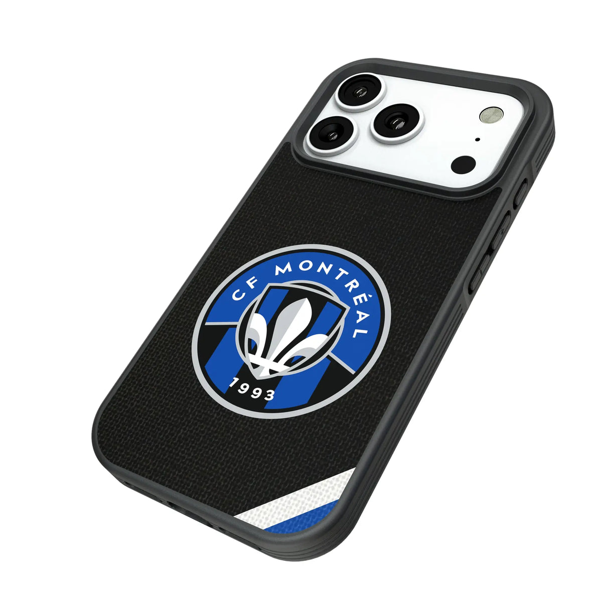 CF Montreal Diagonal Stripe iPhone Bump Phone Case for Apple iPhone - Isometric View#Device_iPhone 18 Pro