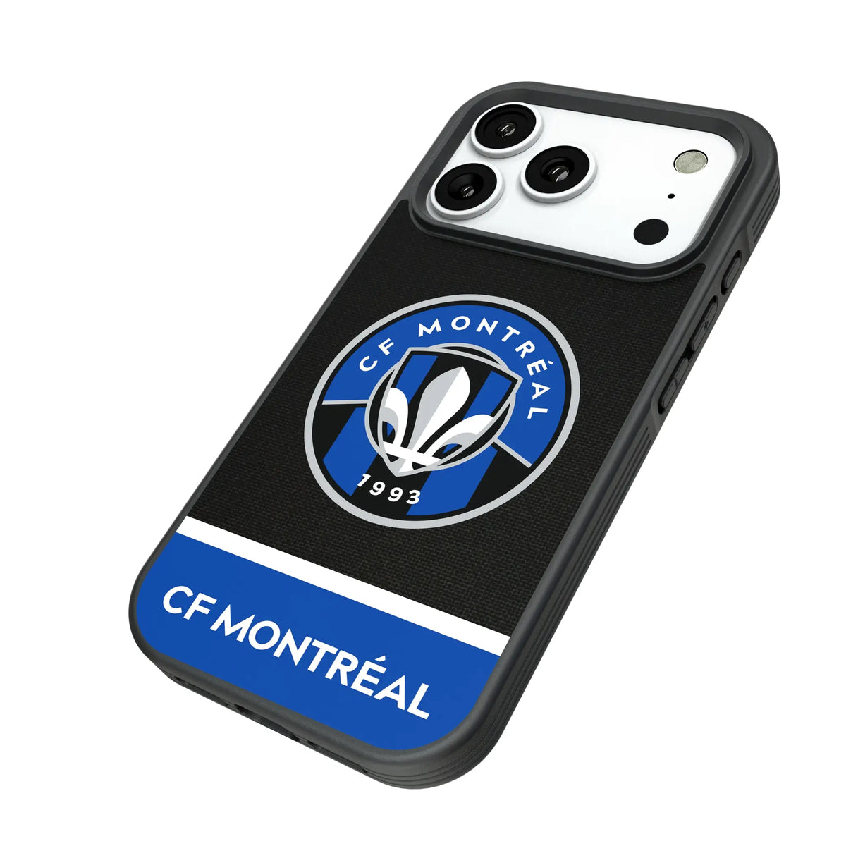 CF Montreal Endzone Solid iPhone Bump Phone Case for Apple iPhone - Isometric View#Device_iPhone 18 Pro