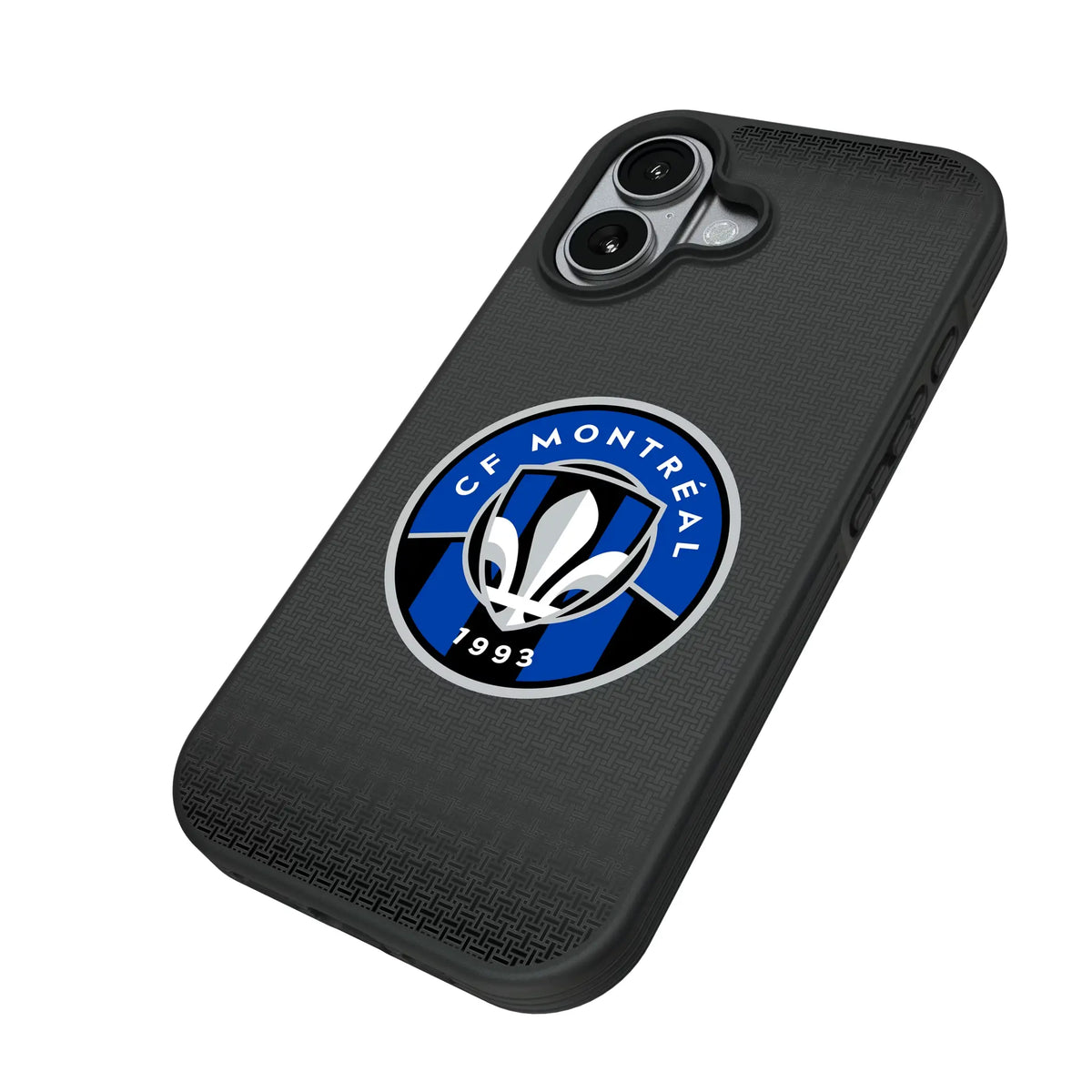 CF Montreal Linen iPhone Bump Phone Case for Apple iPhone - Isometric View#Device_iPhone 17