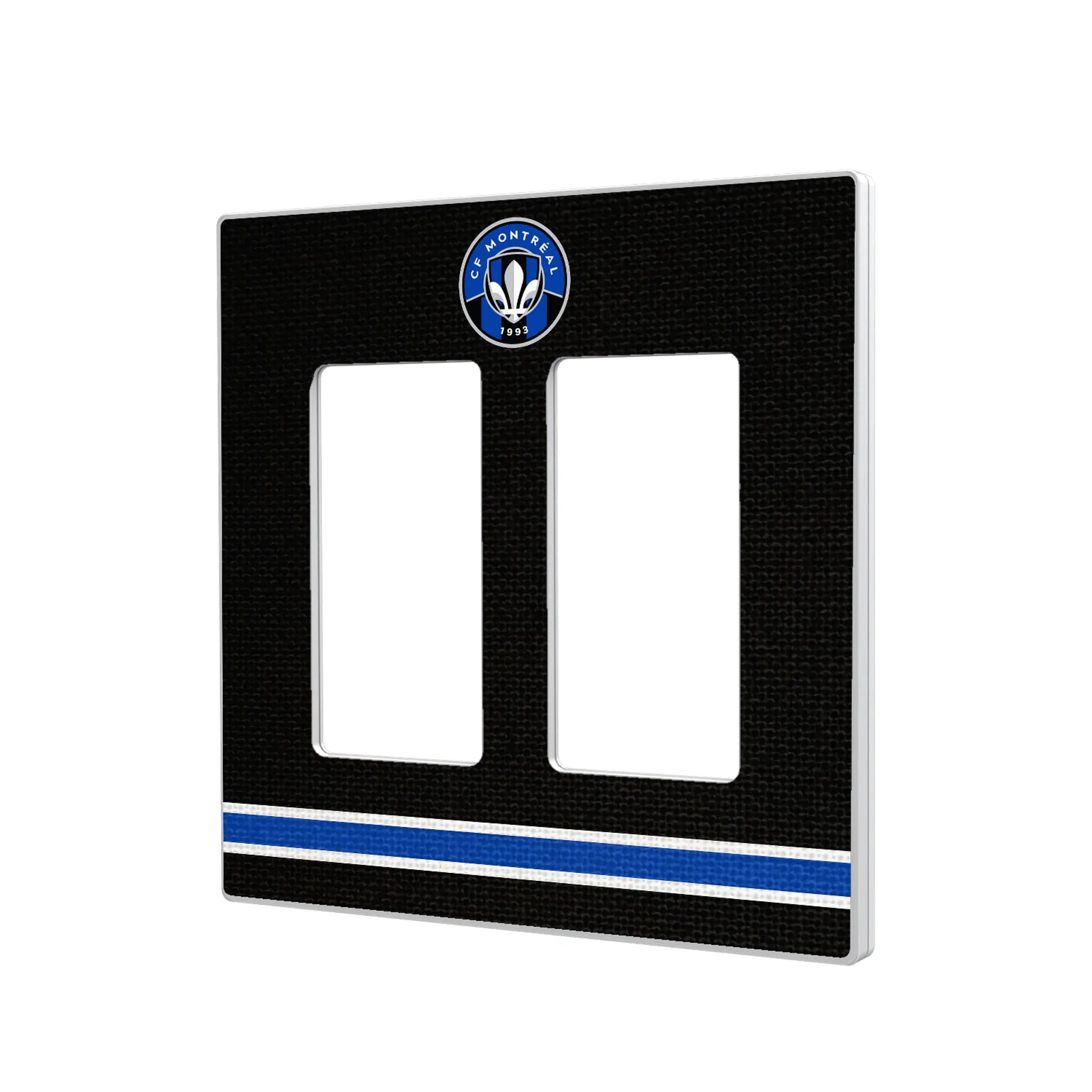 CF Montreal Stripe Hidden-Screw Light Switch Plate#Style_Double Rocker