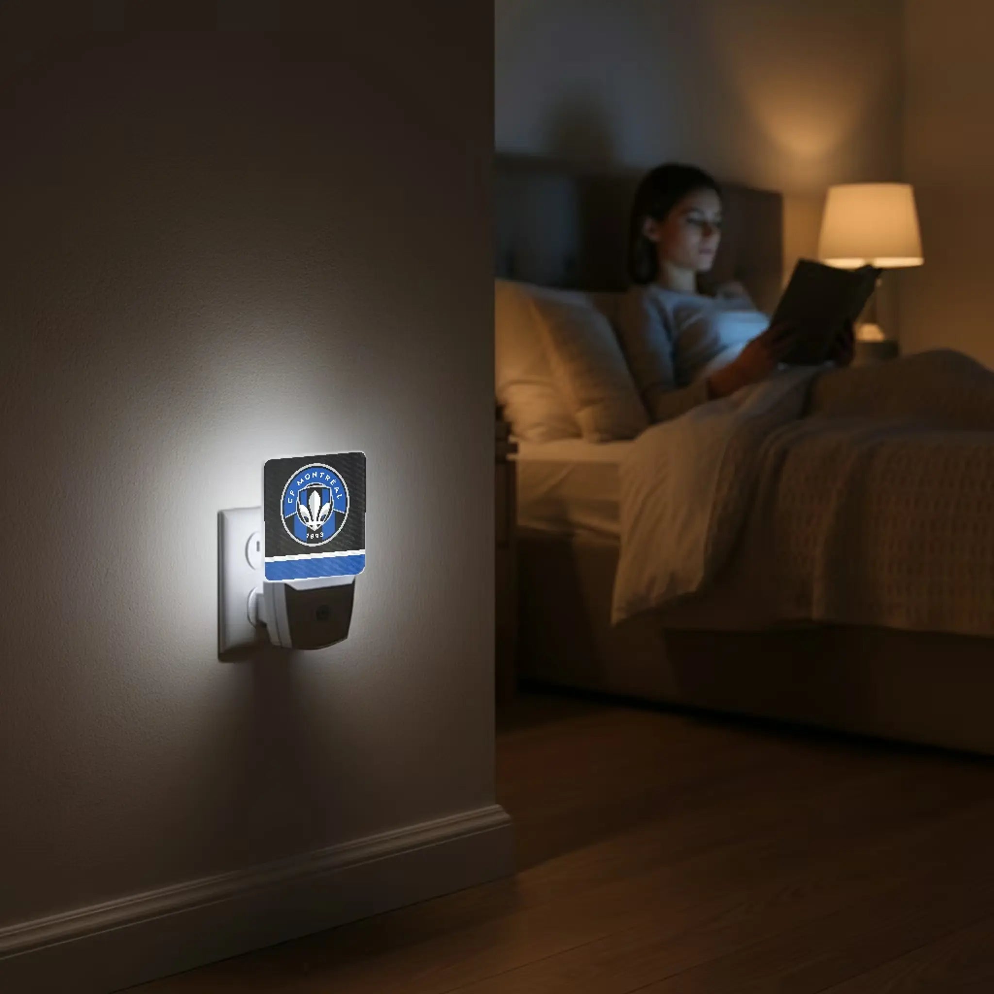 CF Montreal Stripe Night Light 2-Pack - Lifestyle