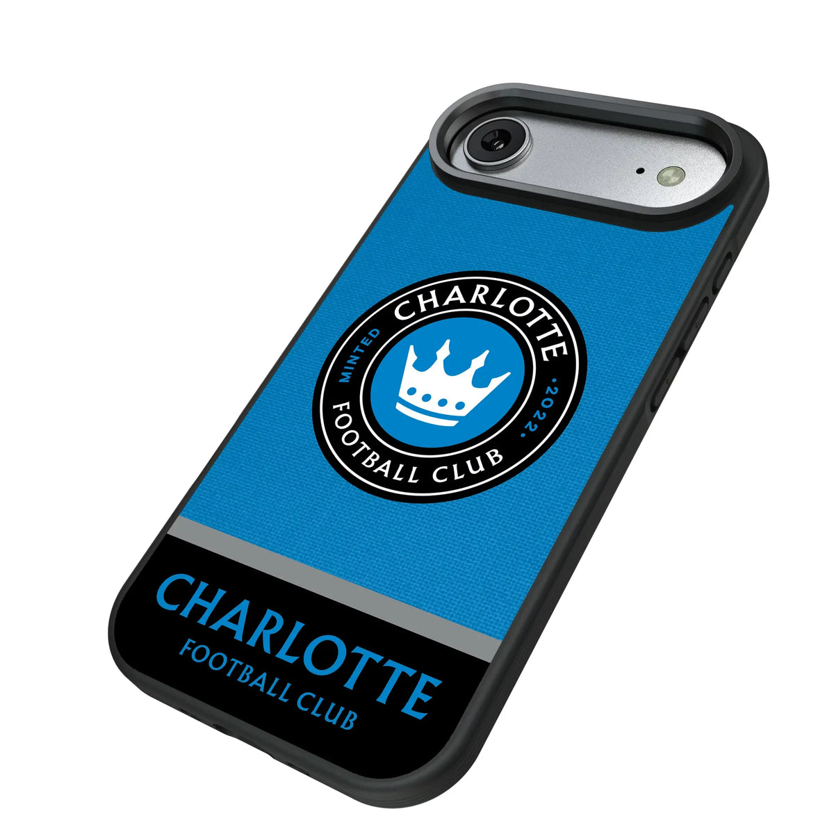Charlotte FC Endzone Solid iPhone Bump Phone Case for Apple iPhone - Isometric View#Device_iPhone Air