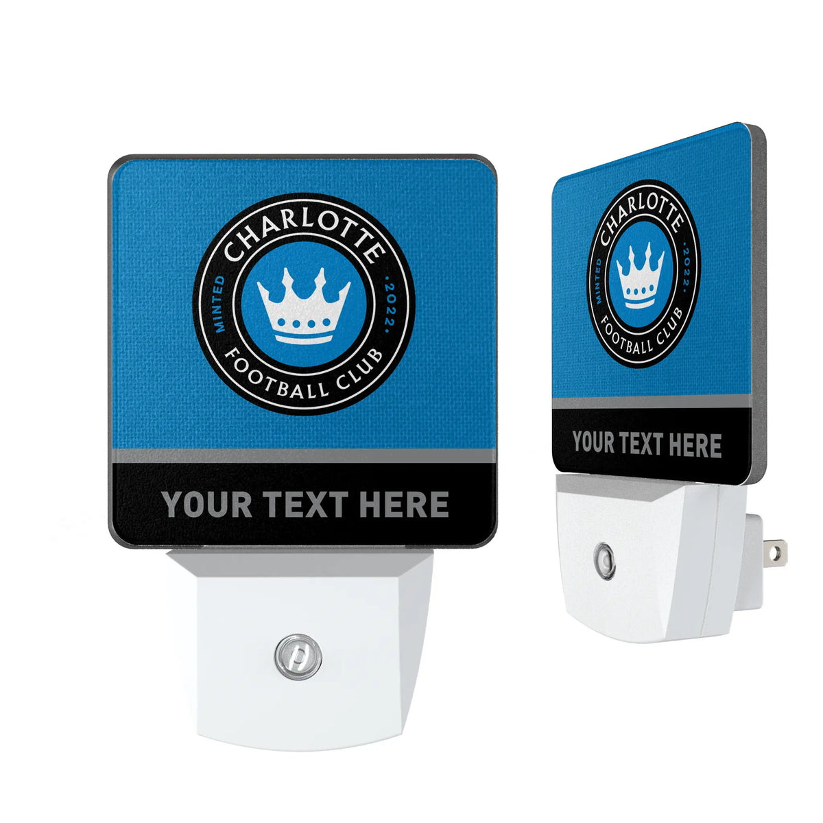 Charlotte FC Personalized Endzone Solid Night Light 2-Pack